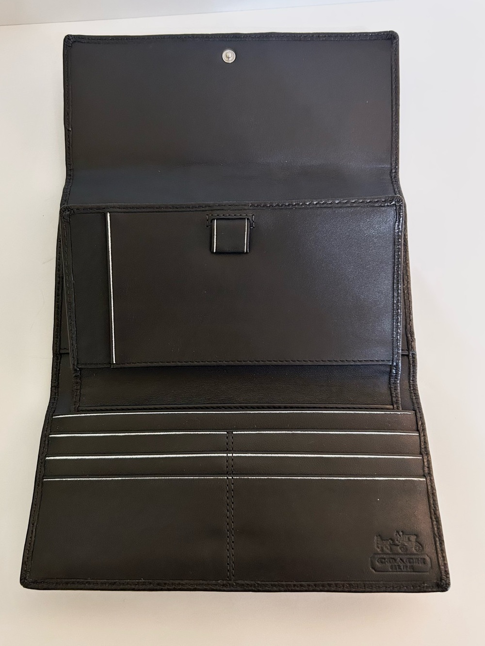 Coach Black & Cream Signature Jacquard Continental Wallet w/Checkbook Cover NWOT - Picture 6 of 6